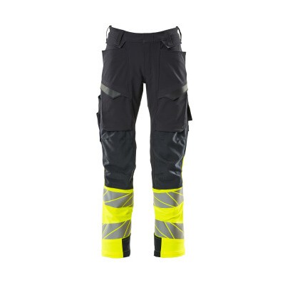 MASCOT® - Hose mit Knietaschen ACCELERATE SAFE, Schwarzblau/hi-vis Gelb, Größe 76C52