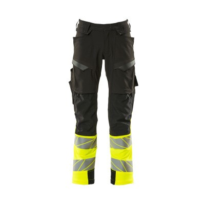 MASCOT® - Hose mit Knietaschen ACCELERATE SAFE, Schwarz/hi-vis Gelb, Größe 82C50