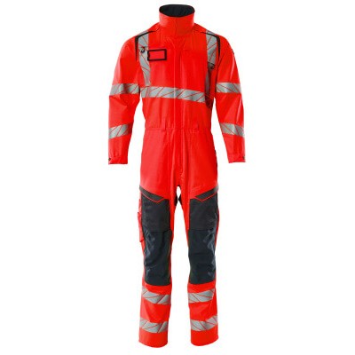 MASCOT® - Overall mit Knietaschen ACCELERATE SAFE, hi-vis Rot/Schwarzblau, Größe 3XL