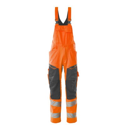 MASCOT® - Latzhose mit Knietaschen - ACCELERATE SAFE - hi-vis Orange/Dunkelanthrazit, Gr. 82C48