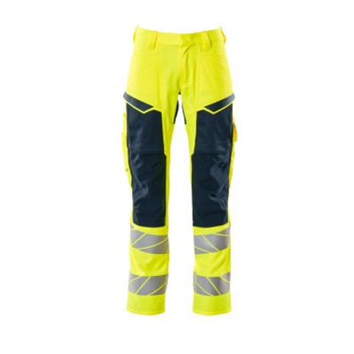 MASCOT® - Hose mit Knietaschen ACCELERATE SAFE, hi-vis Gelb/Schwarzblau, Größe 76C49