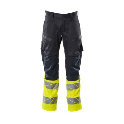 MASCOT® - Hose mit Knietaschen ACCELERATE SAFE, Schwarzblau/hi-vis Gelb, Größe 82C46