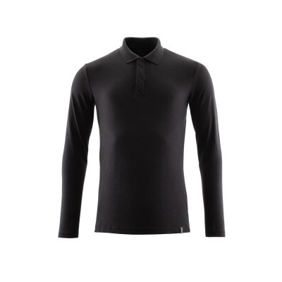 MASCOT® - Polo-Shirt, Langarm CROSSOVER, Vollschwarz, Größe 6XL-ONE