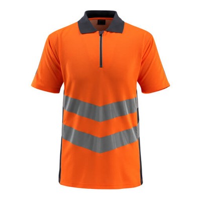 MASCOT® - Murton Polo-Shirt SAFE SUPREME, hi-vis Orange/Schwarzblau, Größe 3XL