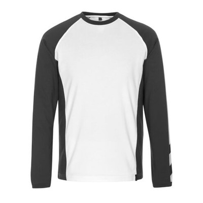 MASCOT® - T-Shirt, Langarm UNIQUE, Weiß/Dunkelanthrazit, Größe M