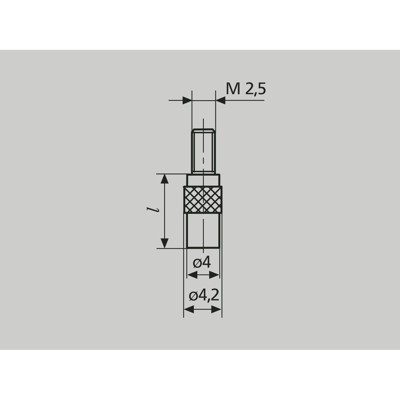 Mahr - 903 H Planeinsatz M2,5 Länge 6 mm Messfläche aus HM