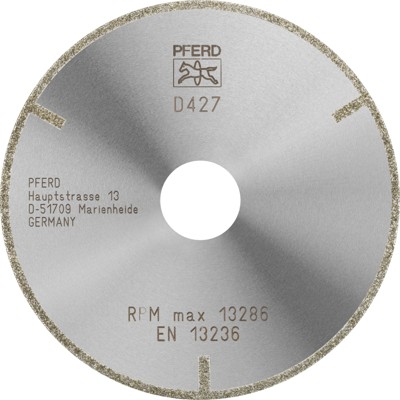 PFERD - Diamant-Trennscheibe D1A1R 115x2,0x22,23 mm D427 (grob) mit Schutzsegment für GFK/CFK