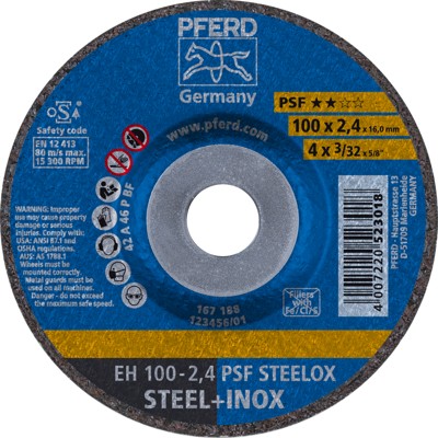 PFERD - Trennscheibe EH 100x2,4x16 mm gekröpft Universallinie PSF STEELOX für Stahl/Edelstahl