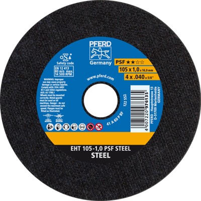 PFERD - Trennscheibe EHT 105x1,0x16 mm gerade Universallinie PSF STEEL für Stahl