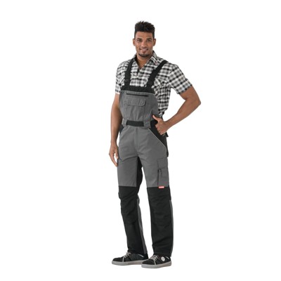 Planam - Latzhose 2526 schiefer/schwarz, Größe 27