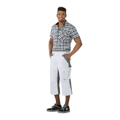 Planam - 3/4-Hose 2553 reinweiß/zink, Größe 3XL