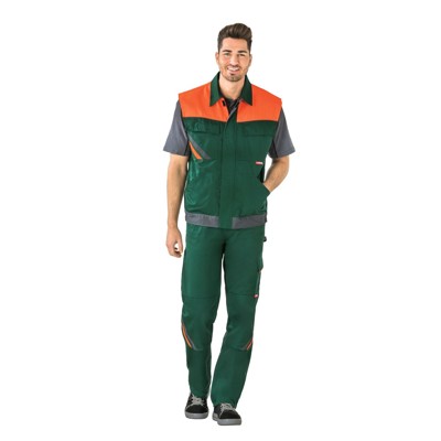 Planam - Arbeitsweste 2462 grün/orange/schiefer, Größe XS