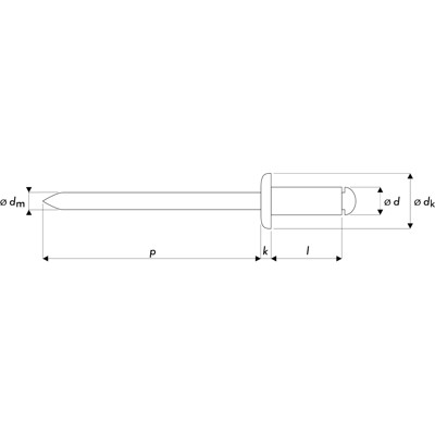 QONNECT® - Q-Standard Blindniet Alu/Stahl Flachrundkopf 2.4 X 04