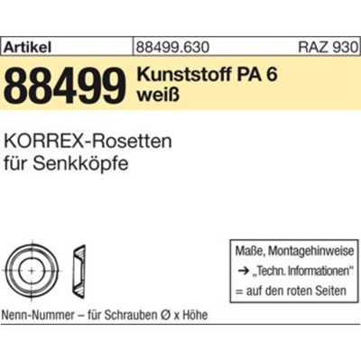 NOBRAND - ART 88499 KORREX-Rosetten Kunststoff weiß Typ 806 S