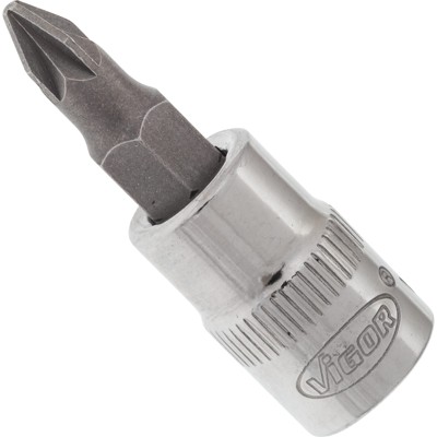 VIGOR® - VIGOR Schraubendreher-Einsatz ∙ V2439N ∙ Vierkant6,3 mm (1/4 Zoll) ∙ Pozidriv Profil PZ ∙ PZ1