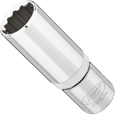 VIGOR® - VIGOR Doppelsechskant Steckschlüsseleinsatz ∙ lang ∙ V7512L-18 ∙ 1/2 Zoll (12,5 mm) Vierkant hohl ∙ Außen Doppelsechskant Profil ∙ SW 18 mm