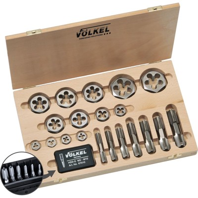 VÖLKEL - HexTap Set + Sechskantmuttern DIN 382, HSS-G, G 1/8" - 1.1/2"
