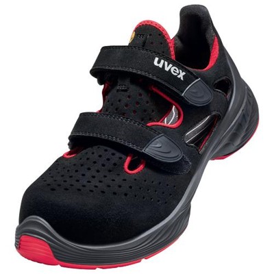 uvex - 1 G2 Sandalen S1 68488 schwarz/rot, Weite 11, Größe 42